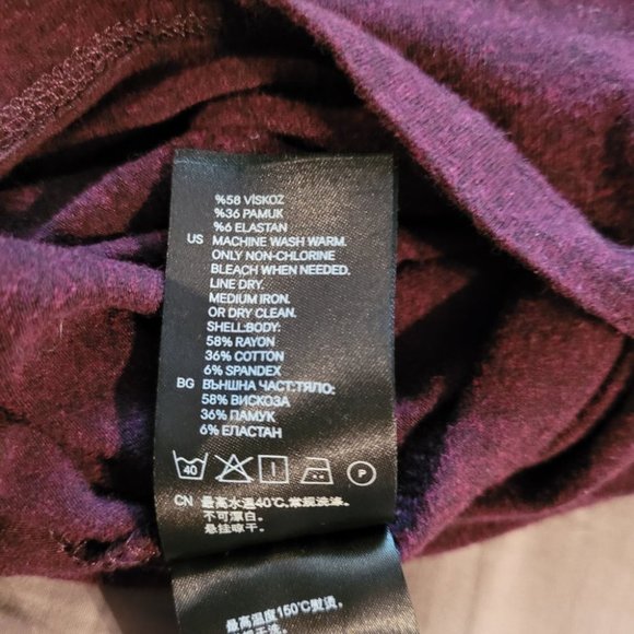 Medium H&M Basic Burgundy Long Sleeve Bodycon Dress - Picture 8 of 8